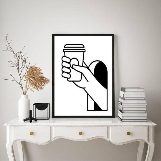 Imagem de Quadro Minimalista Copo Café 45X34Cm - Com Vidro