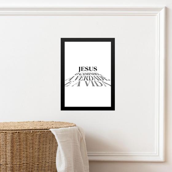 Imagem de Quadro Minimalista Jesus Caminho Verdade Vida 33x24cm