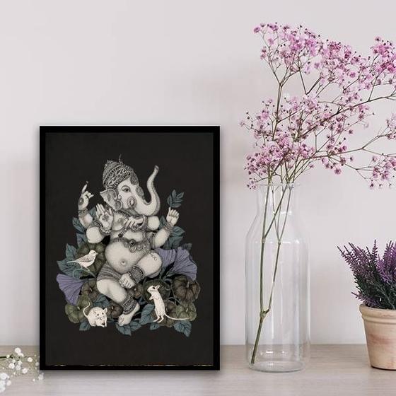 Imagem de Quadro Místico Ganesha 24x18cm - com vidro