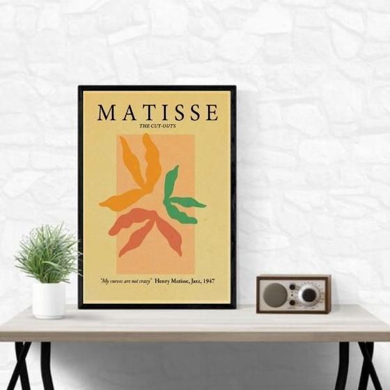 Imagem de Quadro Moderno Arte Matisse Kraft 33X24Cm - Com Vidro