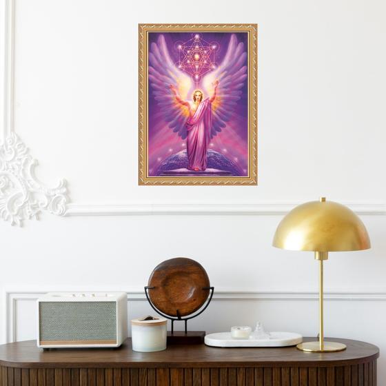 Imagem de Quadro Moldura Dourada Arcanjo Metatron 24x18cm