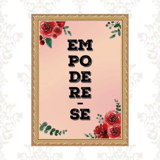Imagem de Quadro Moldura Dourada Empodere-se 33x24cm