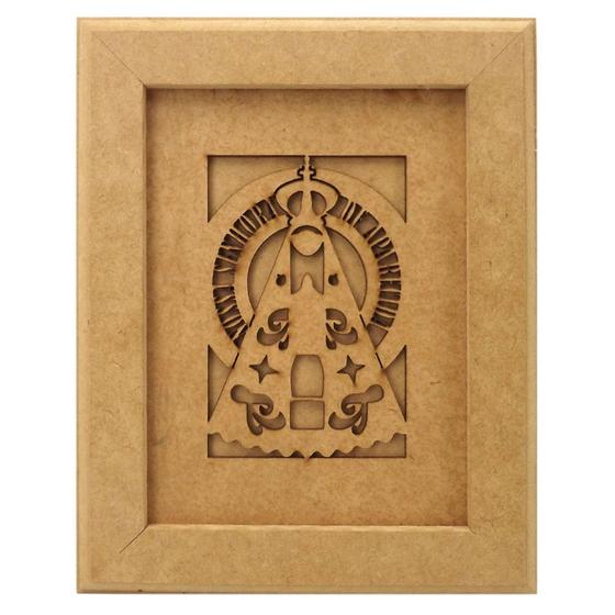 Quadro Moldura em MDF Nossa Senhora Aparecida 25x20cm com Vidro - Palácio da Arte Menor preço em Quadro Moldura em MDF Nossa Senhora Aparecida 25x20cm com Vidro - Palácio da Arte