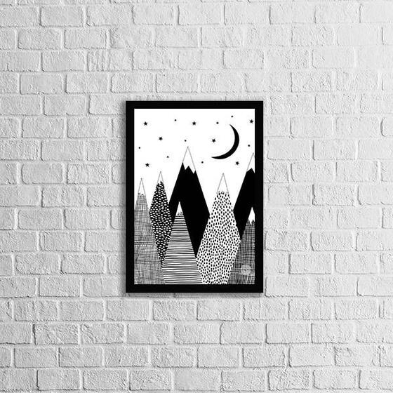 Imagem de Quadro Montanha Escandinava 33x24cm - com vidro