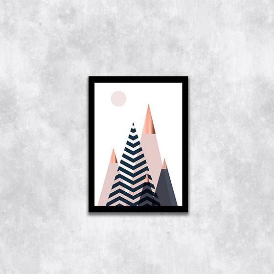 Imagem de Quadro Montanhas Geométricas 24x18cm - com vidro