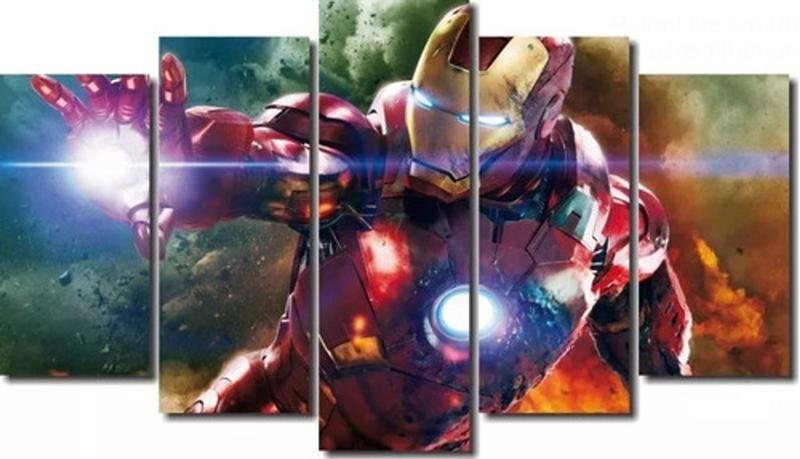 Imagem de Quadro Mosaico 5 Partes Para Sala Homem De Ferro Iron Man