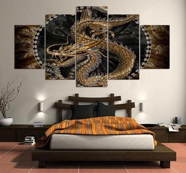 Imagem de Quadro Mosaico Decorativo Dragao Chines