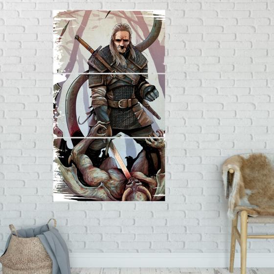 Imagem de Quadro Mosaico The-Wicher 3 Peças Para Decoração de Ambientes