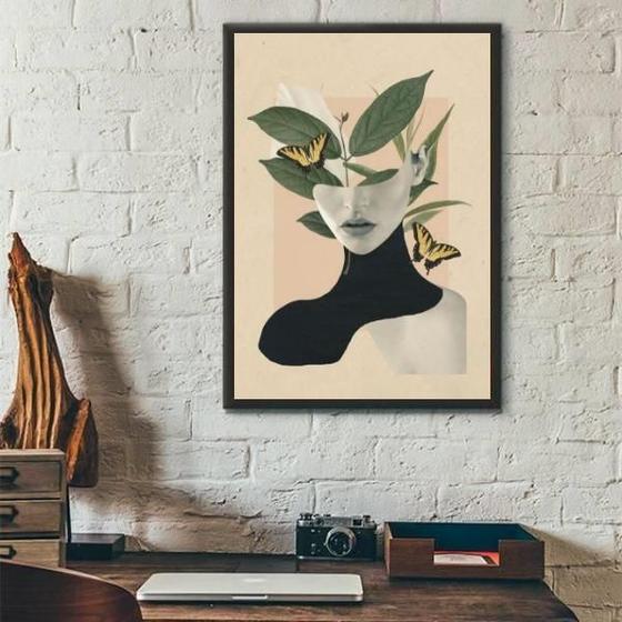 Imagem de Quadro Mulher - Conexão Com A Natureza 33X24Cm - Com Vidro