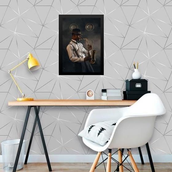 Imagem de Quadro Músico Saxofone - Jz 33X24Cm - Com Vidro