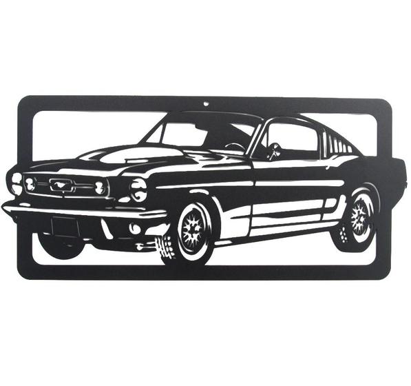 Imagem de Quadro Mustang Moldura Retangular  38x19 Cm Preto Lixa