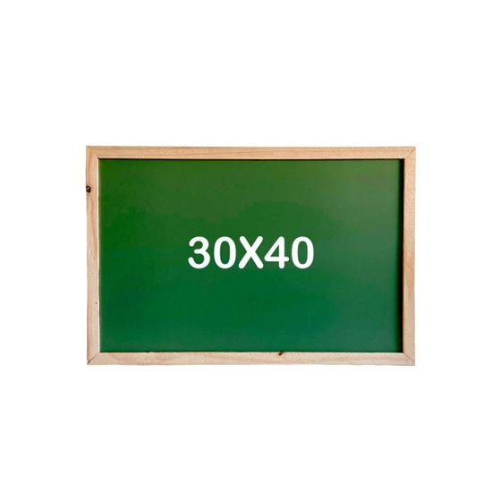 Imagem de Quadro Negro Lousa Verde 30x40cm De Parede Moldura Madeira Escrever Anotações Desenhar Atividades