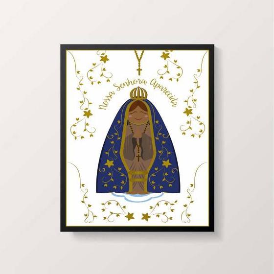 Imagem de Quadro Nossa Senhora Aparecida 45x34cm - com vidro