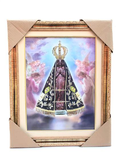 Imagem de Quadro Nossa Senhora Aparecida Com Vidro E Moldura 52X42 Cm