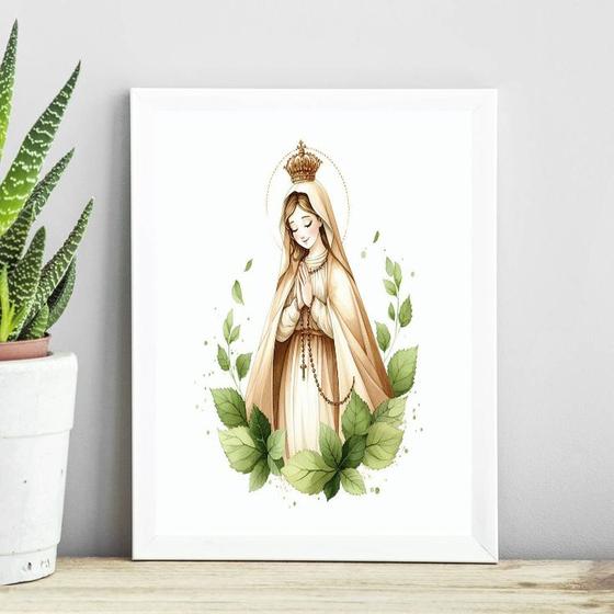 Imagem de Quadro Nossa Senhora De Fátima Minimalista 45x34cm