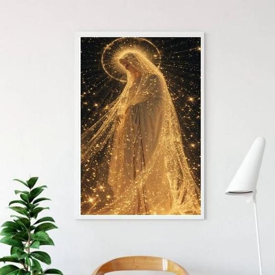 Imagem de Quadro Nossa Senhora Manto De Luz Dourado 45X34Cm