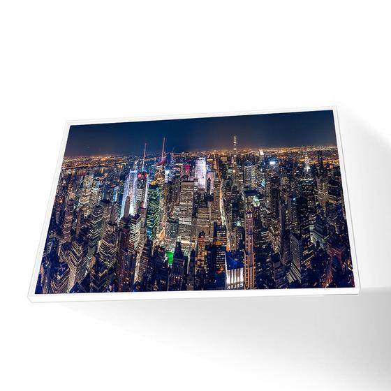 Imagem de Quadro Nova York Noturno Canvas Com Vidro