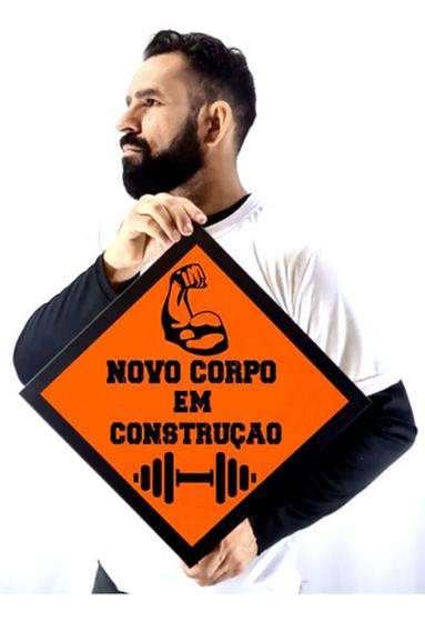 Imagem de Quadro Novo Corpo Em Construção Placa Obra Arte Musculação