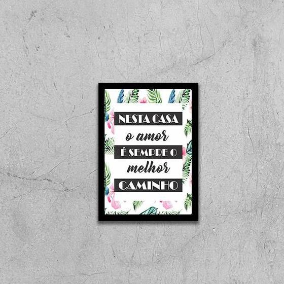 Imagem de Quadro O Amor é Sempre o Melhor Caminho 45x34cm - com vidro
