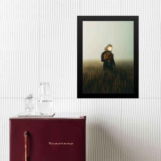 Imagem de Quadro O Astronauta e As Flores 24x18cm - com vidro