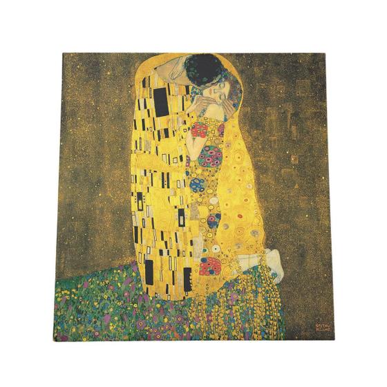 Imagem de Quadro O Beijo Gustav Klimt Canvas Arte Decorativo 80X80Cm