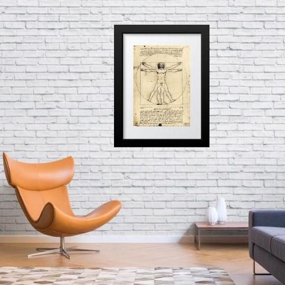 Imagem de Quadro O Homem Vitruviano - 60X48Cm