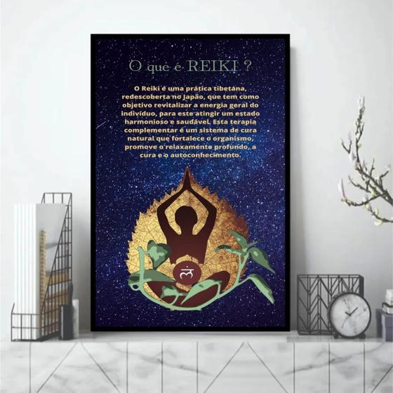 Imagem de Quadro O Que é Reiki 33x24cm - com vidro