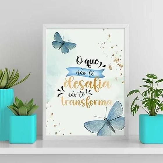 Imagem de Quadro O Que Não Desafia Não Transforma 45X34Cm Preta