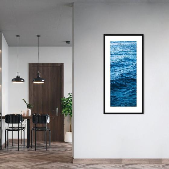 Imagem de Quadro Oceano 86x43 Caixa Preto Moldura Caixa, Preta