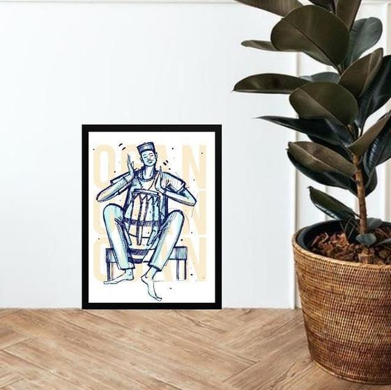 Imagem de Quadro Ogã Congo Candomblé 45X34Cm - Com Vidro