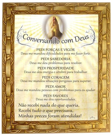 Imagem de Quadro Oração Conversando Com Deus, Mod.01, 30X25cm. Angelus