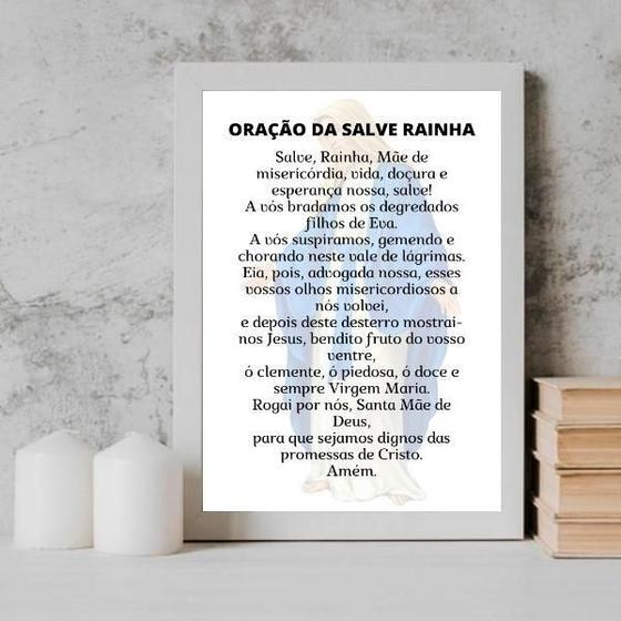 Imagem de Quadro Oração Salve Rainha 33X24Cm - Com Vidro