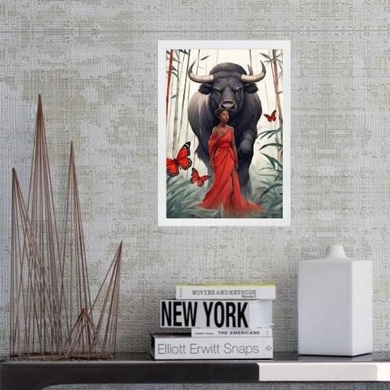 Imagem de Quadro Orixá Iansã - Boi Borboletas 45X34Cm - Com Vidro