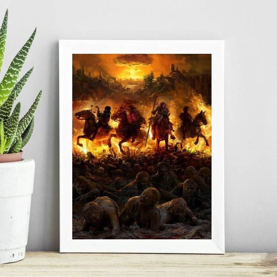 Imagem de Quadro Os Quatro Cavalheiros Do Apocalipse 33x24cm - com vidro