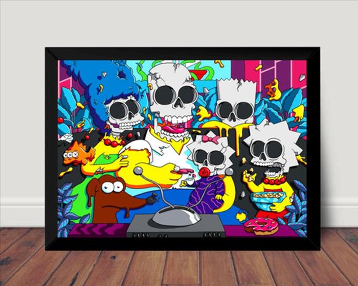 Imagem de Quadro Os Simpsons Familia Caveira Nuclear Arte