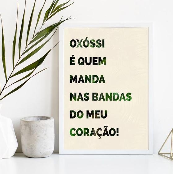 Imagem de Quadro Oxóssi É Quem Manda No MeuCoração 45x34cm - com vidro