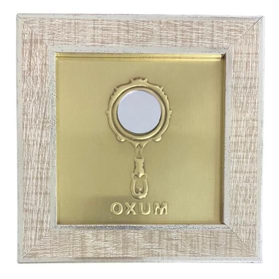 Imagem de Quadro Oxum Orixá Madeira Carvalho E Metal 13 X13 Cm