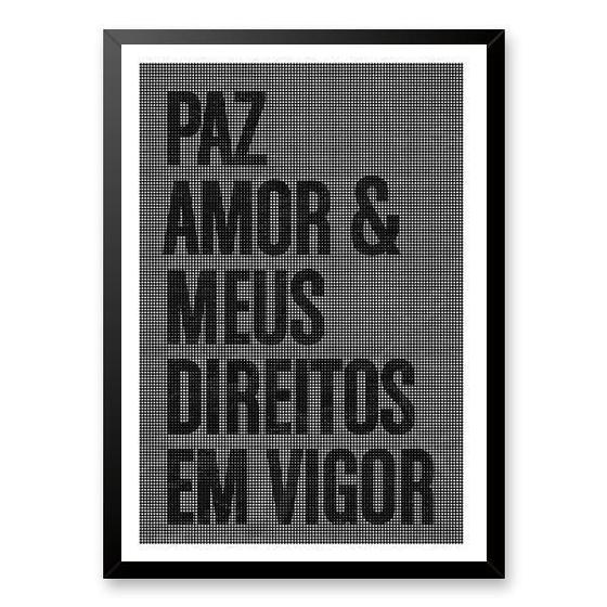 Imagem de Quadro P Amor E Meus Direitos Em Vigor 33X24Cm - Com Vidro