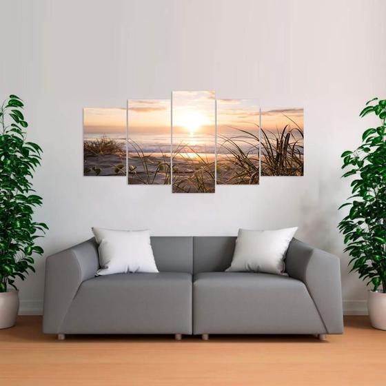 Imagem de Quadro Paisagem Natureza Plantas Entardecer Mosaico 125X60