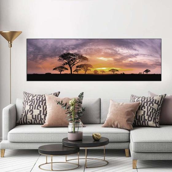 Imagem de Quadro panorâmico Pôr do sol na selva.