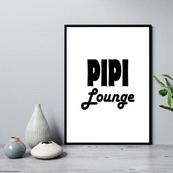 Imagem de Quadro Para Banheiro - Pipi Lounge 24X18Cm - Com Vidro