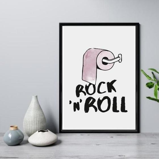 Imagem de Quadro Para Banheiro Rock N Roll 33X24Cm