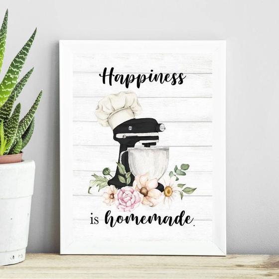 Imagem de Quadro Para Cozinha - Batedeira Happiness 33x24cm