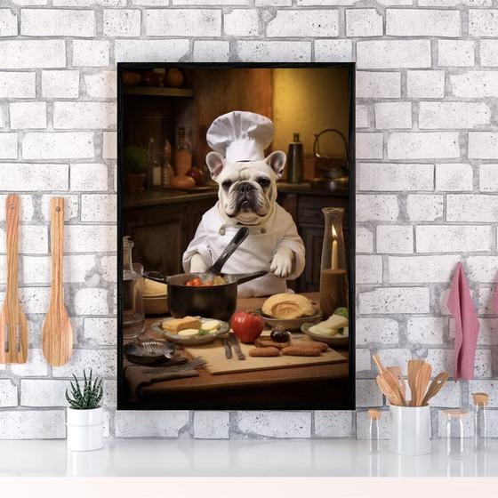 Imagem de Quadro Para Cozinha Cão Bulldog Francês 33x24cm