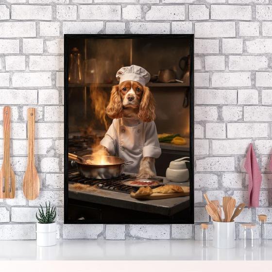 Imagem de Quadro Para Cozinha Cão Cocker Spaniel's 24x18cm - com vidro