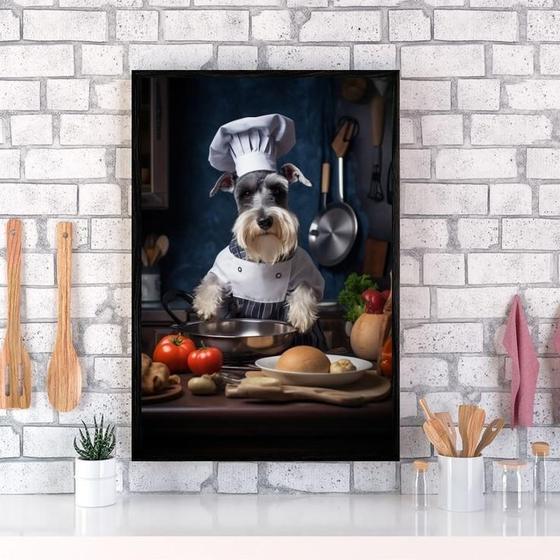 Imagem de Quadro Para Cozinha Cão Schnauzer 24X18Cm