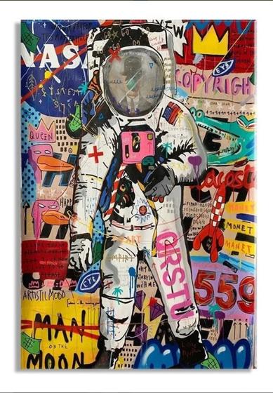 Imagem de quadro para decorção  Astronauta Art Pop Grafitti"