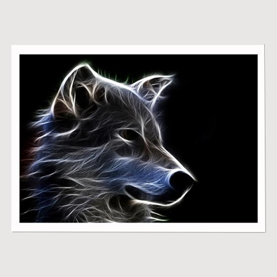 Imagem de Quadro para Quarto Animais Lobo lights 45x33 A3