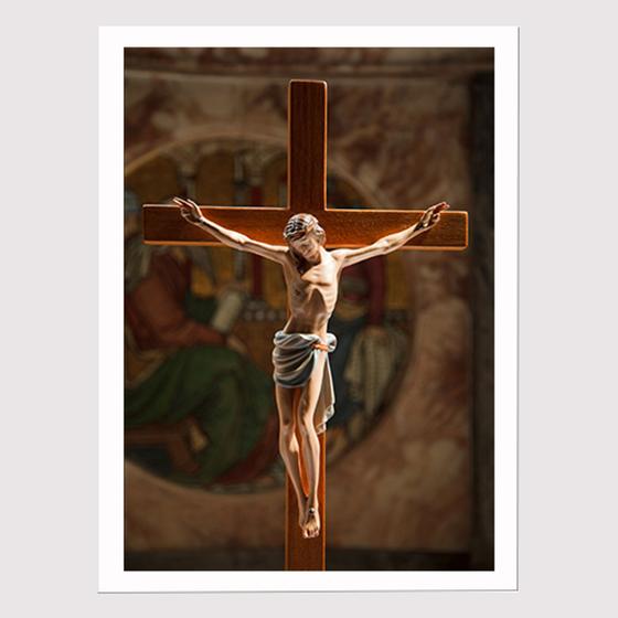 Imagem de Quadro para Quarto Arte sacra Jesus Crucificado 45 x33 A3