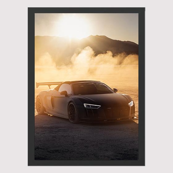 Imagem de Quadro para Quarto Carro Audi R6 GT Preto 45 x33 A3